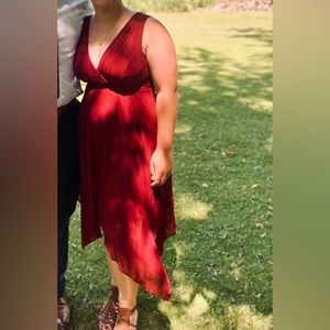 Asymmetrical Hem Chiffon Dress